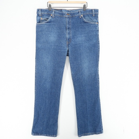 Vintage Levis 517‎ Jeans Mens 42x32 Blue Denim Bootcut Stretch Made USA 90s - Picture 1 of 11